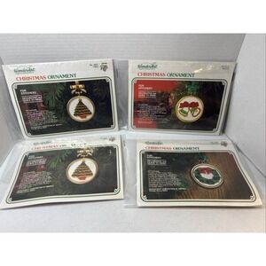 Vtg WonderArt Christmas Ornament Needlework KIT 5891, 5998, 5893 Lot Of 4
